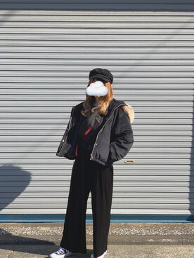 「EGOIST（エゴイスト）のアイテム（ダウンジャケット/コート）」を使った、myuさん（レディース・163cm）の冬コーディネート