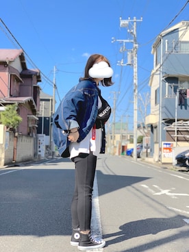 「GRL（グレイル）のアイテム（デニムジャケット）」を使った、myuさん（レディース・163cm）の春コーディネート