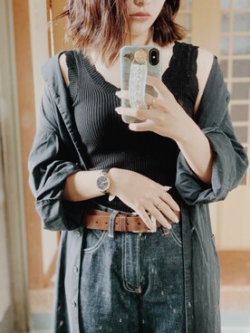 「ビーサン」｜「アイテム（腕時計）」を使った、tai さん（レディース・155cm）の夏コーディネート