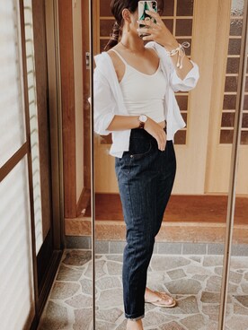 「Daniel Wellington（ダニエルウェリントン）のDANIEL WELLINGTON / Dapper SILVER 38mm▲（アナログ腕時計、ブラウン系）」を使った、tai さんの秋コーディネート