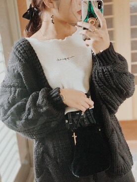 「w closet（ダブルクローゼット）のボートネック刺繍入り長袖プルオーバー_（Tシャツ/カットソー、ホワイト系）」を使った、tai さんの秋コーディネート