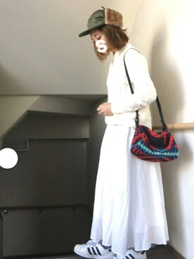 「MANASTASH（マナスタッシュ）のアイテム（その他アウター）」を使った、skyさん（レディース・153cm）の冬コーディネート