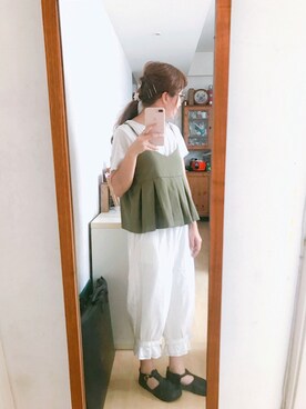 「MERLOT（メルロー）のアイテム（キャミソール）」を使った、Dさん（レディース・155cm）の夏コーディネート