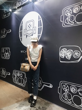 「AS KNOW AS plus（アズノゥアズプラス）のアイテム（キャップ）」を使った、Dさん（レディース・155cm）の夏コーディネート