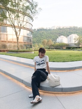 「RUBY AND YOU（ルビーアンドユー）のアイテム（トートバッグ）」を使った、Dさん（レディース・155cm）の夏コーディネート