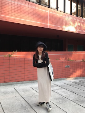「アイテム（ドレス、ホワイト系）」を使った、Dさん（レディース・155cm）の春コーディネート