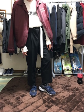 「BRIXTON（ブリクストン）のアイテム（ジャケット/アウター）」を使った、いわおさん（メンズ・170cm）の冬コーディネート