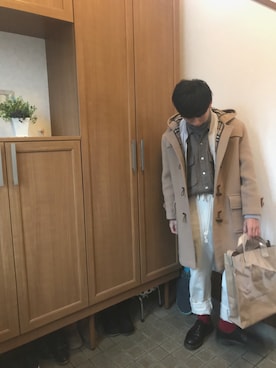 「アイテム（ダッフルコート）」を使った、いわおさん（メンズ・170cm・10代）の冬コーディネート