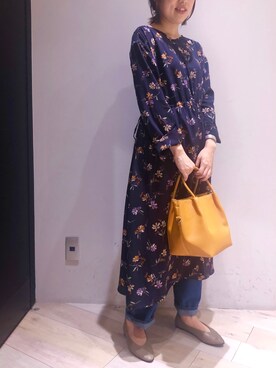 「カジュアルダウン」｜「アイテム（ワンピース/ドレス）」を使った、やまゆかさん（レディース・161cm）の秋コーディネート