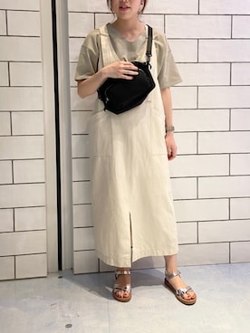 「ベルトサンダル」｜「アイテム（ワンピース/ドレス）」を使った、やまゆかさん（レディース・161cm）の春コーディネート