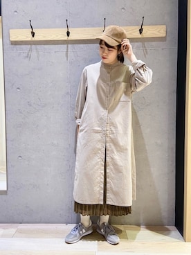 「LEPSIM（レプシィム）のアイテム（シャツワンピース）」を使った、やまゆかさん（レディース・161cm）の秋コーディネート
