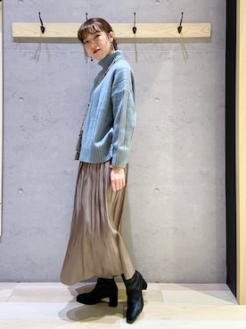 「スカーチョ」｜「アイテム（ブーツ）」を使った、やまゆかさん（レディース・161cm）の秋コーディネート