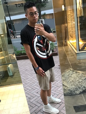 「SISE（シセ）のアイテム（パンツ）」を使った、Keitaさん（メンズ・175cm）の夏コーディネート