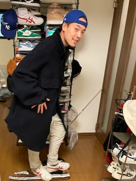 「KAPITAL」｜「アイテム（キャップ）」を使った、Keitaさん（メンズ・175cm）の冬コーディネート