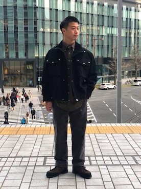「GITMAN VINTAGE（ギットマン ヴィンテージ）のアイテム」を使った、keeegoさん（メンズ・176cm）の冬コーディネート