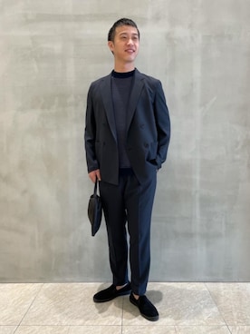 「ビジネス」｜「アイテム（スリッポン）」を使った、keeegoさん（メンズ・176cm）の夏コーディネート