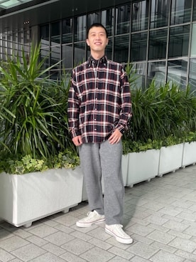 「BATONER（バトナー）のアイテム（パンツ）」を使った、keeegoさん（メンズ・176cm）の秋コーディネート