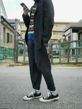 「DRIES VAN NOTEN（ドリスヴァンノッテン）のアイテム（テーラードジャケット）」を使った、なおちちさん（メンズ・170cm）の冬コーディネート