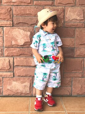 「アイテム（おもちゃ、グリーン系）」を使った、ibukiii_72さん（キッズ・90cm）の春コーディネート