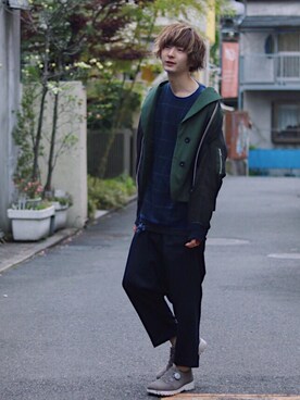 「whitemountaineering」｜ゆーたまるさん（メンズ・175cm）の春コーディネート