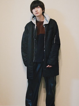「Acne Studios（アクネストゥディオズ）のアイテム（パーカー）」を使った、ゆーたまるさん（メンズ・174cm）の冬コーディネート