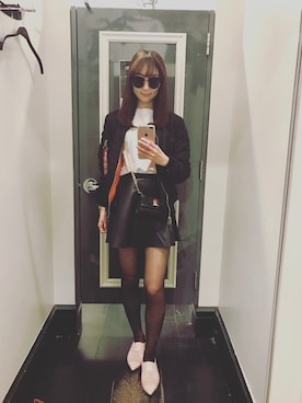 「Alpha Industries（アルファインダストリーズ）のアイテム（ブルゾン）」を使った、神林真里さん（レディース・168cm）の春コーディネート