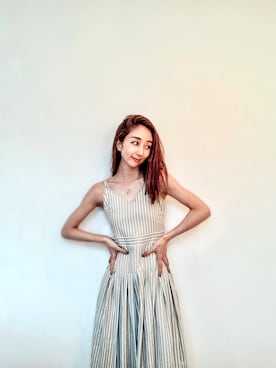 「TOUS（トウス）のアイテム」を使った、神林真里さん（レディース・168cm）の夏コーディネート