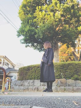 「JUNRED（ジュンレッド）のアイテム（トレンチコート）」を使った、yamaさん（レディース・163cm）の秋コーディネート