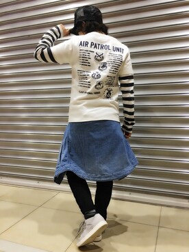 「AVIREX（アヴィレックス）のavirex/アヴィレックス/ MESH CAP AVIREX MFG/メッシュ　キャップ　AVIREX MFG（キャップ）」を使った、Yasさん（レディース・156cm）の冬コーディネート