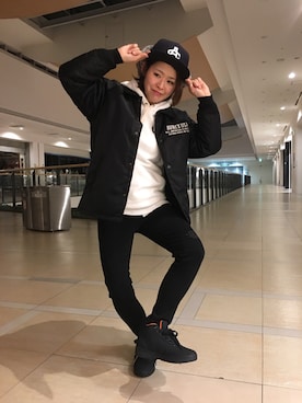 「NEWERA」｜「アイテム（ナイロンジャケット）」を使った、Yasさん（レディース・156cm）の冬コーディネート