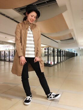 「AVIREX（アヴィレックス）のアイテム（トレンチコート）」を使った、Yasさん（レディース・156cm）の春コーディネート