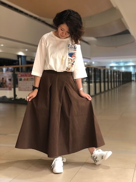 「グルカスカート」｜Yasさん（レディース・156cm）の夏コーディネート