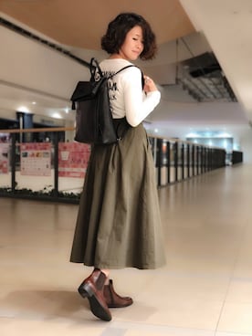 「グルカスカート」｜Yasさん（レディース・156cm）の秋コーディネート