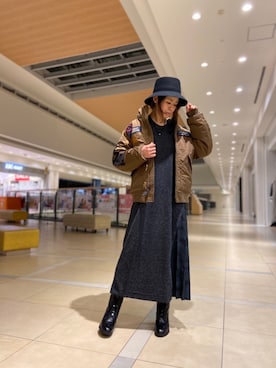「TOPGUN」｜「アイテム（ワンピース/ドレス）」を使った、Yasさん（レディース・156cm）の冬コーディネート