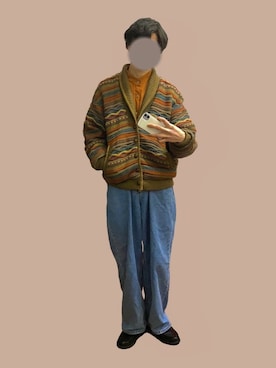 「FEKETE（フェケテ）のアイテム（パンツ）」を使った、カさん（メンズ・177cm）の冬コーディネート