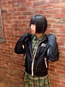 「アイテム（ポロシャツ）」を使った、mobuさん（レディース・155cm）の冬コーディネート
