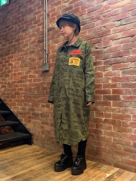 「アイテム（シャツワンピース）」を使った、mobuさん（レディース・155cm）の秋コーディネート