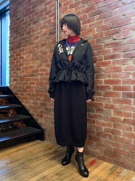 「HYSTERIC GLAMOUR（ヒステリックグラマー）のHYSTERIC INTENTION ジャガードワンピース（ワンピース）」を使った、mobuさん（レディース・155cm）の冬コーディネート