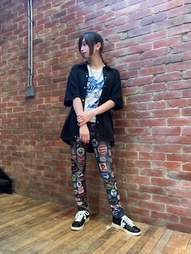 「エンジニアシャツ」｜mobuさん（レディース・155cm）の夏コーディネート