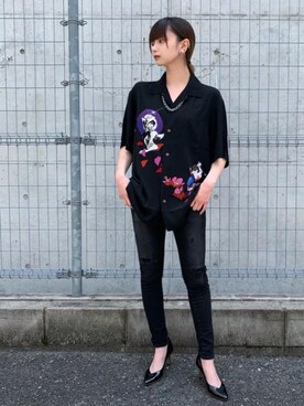 KAZUO KAMIMURA/修羅雪姫柄 アロハシャツを使った人気ファッション
