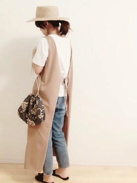 「handmade」｜「アイテム（帽子）」を使った、ki._.styleさん（レディース・154cm）の夏コーディネート