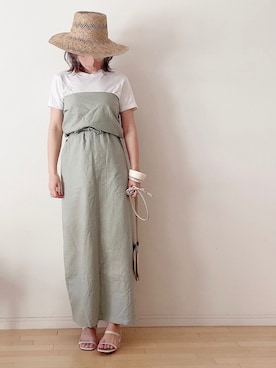 「ピスタチオ」｜「アイテム（帽子）」を使った、ki._.styleさん（レディース・154cm）の夏コーディネート