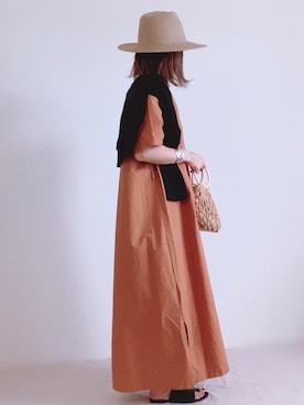 「ペーパーハット」｜「アイテム（その他）」を使った、ki._.styleさん（レディース・154cm）の春コーディネート