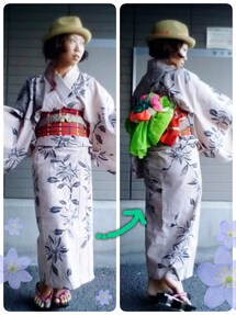 (古着)レトロ格子柄帯＆格子柄の下駄 | 和装小物