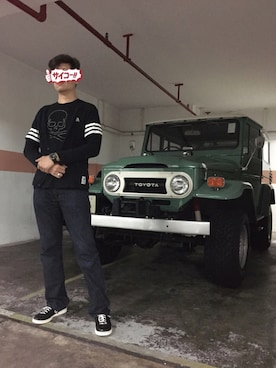 「MARGARET HOWEEL」｜「アイテム（アナログ腕時計）」を使った、俊彥君さん（メンズ・179cm）の冬コーディネート