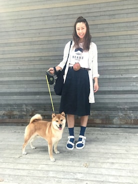 「BLUE BLUE（ブルーブルー）のアイテム（ジャケット/アウター）」を使った、ZIさん（レディース・165cm）の春コーディネート