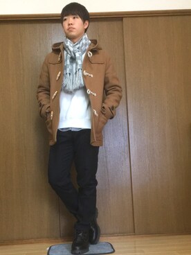 「大学生」｜「アイテム（ダッフルコート）」を使った、masamiさん（メンズ・167cm）の冬コーディネート