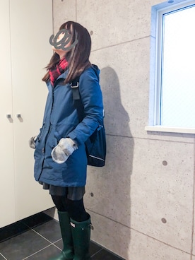 「長靴」｜「アイテム（ナイロンジャケット）」を使った、ymkさん（レディース・157cm）の冬コーディネート