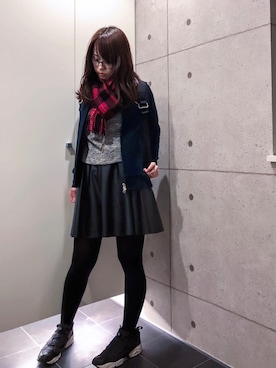 「FRED PERRY（フレッドペリー）のアイテム（ブルゾン）」を使った、ymkさん（レディース・157cm）の冬コーディネート