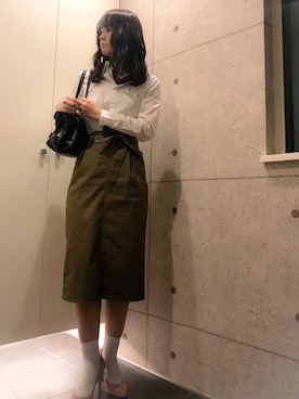 「オリーブ」｜「アイテム（その他シューズ）」を使った、ymkさん（レディース・157cm）の春コーディネート
